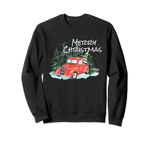 Pijama rústico retro para coche de granja y camioneta, para árbol de Navidad Sudadera
