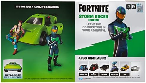 Fortnite FNT1020 Joy Ride Whiplash (Green), Vehicle with 4-inch Articulated Storm Racer Figure, Multi