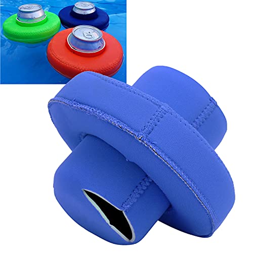 Neoprene Drink Floats, Swimming Supplies Floating Drink Holder for Swimming Pool Beach, Lake, River(Blue)