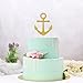 Gold Glitter Ship Anchor Cake Topper - for Baby Shower/Nautical Themed Party/Navy Themed Bon Voyage/Navy Wedding Party Decorations Supplies