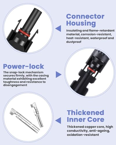 20 paar Solar Stecker Set, IP67 Wasserdicht Solarstecker Männlich/Weiblich, Solar Panel PV Kabel MC4 Stecker, Solar Verbinder Ladereglerzubehör