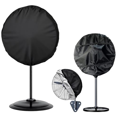 Image of Wall Mount Fan Cover, 24 Inch Industrial Fan Cover, 600D Waterproof & Dustproof for Wall Mount, Pedestal Fans Protection with Zipper and Securing Strap