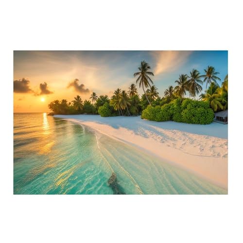 Poster sans cadre plage de palmiers pour transformer un mur vide en paysage de mer