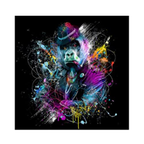 Peinture singe graffiti colore sans cadre avec impression haute definition 20x20