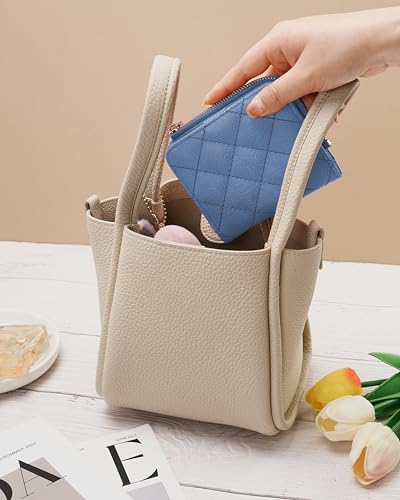 Small RFID Bifold Wallet for Women Slim Card Holder with Zipper Coin Pocket & 2 ID Windows,Compact Gift Wallet (Blue) 6