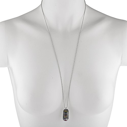 Lux Accessories Silver Tone Name Plate Engraved Colorful Pride Beaded Necklace #TOP3