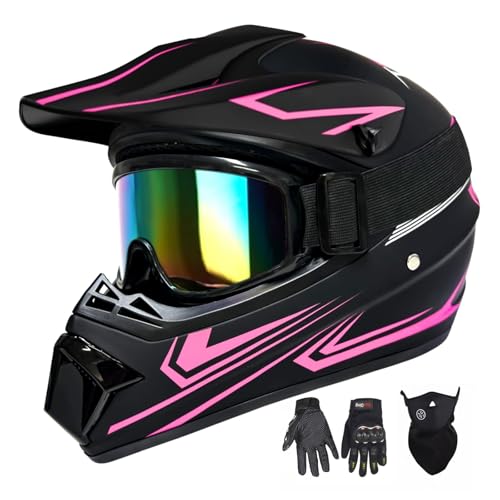 XINGSILUC Youth Kids Dirt Bike Helmet - ATV Helmet for Kids 8-14 Includes Motocross Goggles Gloves...