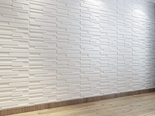 Art3D White Wall Panels Brick Design 3D Wall Panels, White, 12 Tiles 32 Sq Ft #TOP4