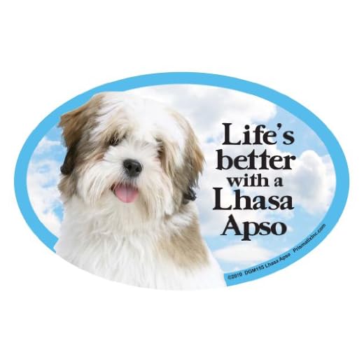 Prismatix Lhasa Apso Oval Dog Magnet for Cars