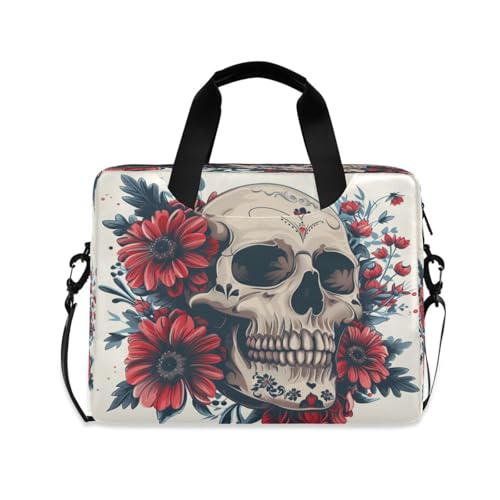 Maletín para portátil ALAZA Skull y Flores 15.7 pulgadas miniatura 1