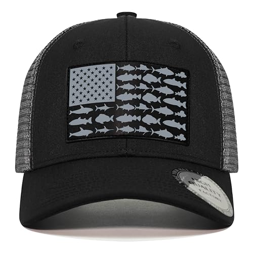 Gorra trucker con bandera de pez para pescadores miniatura 1