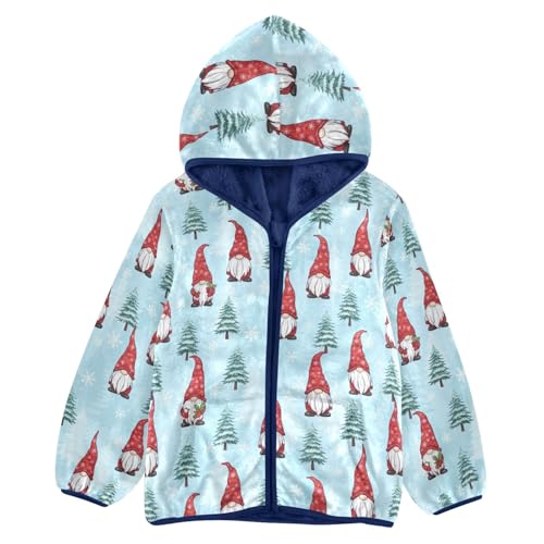 Christmas Tree Gnomes Toddler Boys Zip up Hoodie Lightweight Warm Fleece Jacket 3T