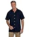 Harriton M560 Mens Barbados Textured Camp Shirt-Navy-Large