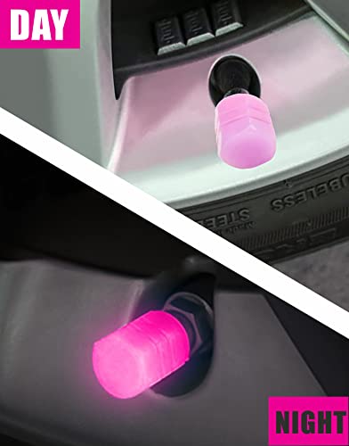 Yungeln 8Pcs Noctilucous Tire Air Caps Cover,Fluorescent Car Tire Valve Caps,Glowing Tire Valve Stem Caps,Universal Tire Valve Stem Covers for Car,Truck,SUV