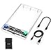 ELUTENG USBC SATA SSD External Hard Drive Enclosure 2.5inch Highspeed 5Gbps HDD Case Support UASP SATA III Up to 2TB Tool Free Hard Disk Casing with 2 USB Cables - Clear