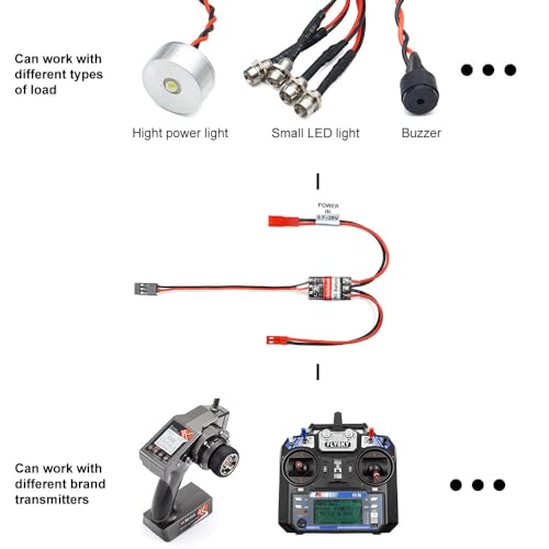 RC Ferngesteuertes AUX ON/OFF Elektronisches Schalter Relais für Auto LKW Boot LED Licht Drohne (8A) – Bild 6