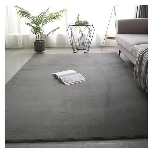Tapis doux pour chambre à coucher et salon en molleton épais bleu nuit