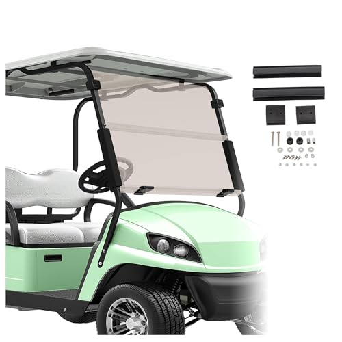 ECOTRIC Tinted Windshield Compatible with 1994-2014 EZGO TXT/Medalist Gas or Electric Models Golf Cart Windshield Folding Down Impact Resistant Windshield
