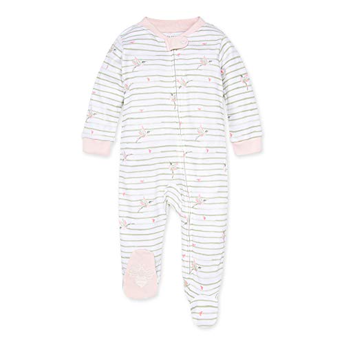 Image of Burt's Bees Baby unisex-baby Sleep & Play, Organic One-piece Romper-jumpsuit Pj, Zip Front Footed Pajama