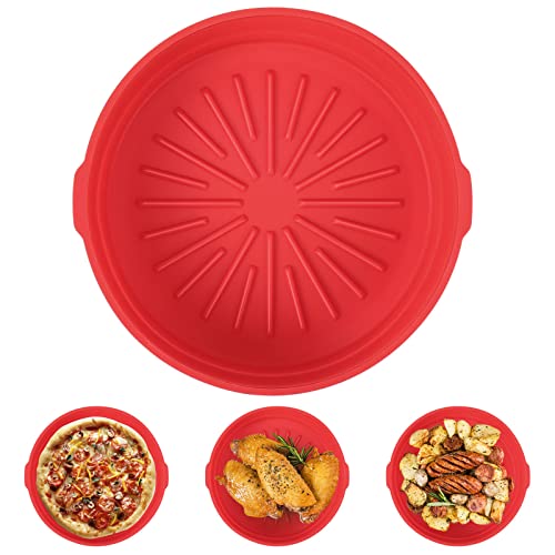 Thicken Air Fryer Silicone Liners, 8-inch Reusable Pot, Food Safe Non Stick Easy to Clean, Air Fryer Basket Oven Accessories, Best for 4QT to 7QT Air Fryer