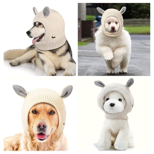 Image of Dog Ear Muffs Noise Protection Quiet Ears for Dogs | Anxiety Barking Snood for Noise 2PCS Ear Hearing Earmuffs Fireworks Protection Anti Anxiety Dog Hat Large Dog (Grey+Grey)