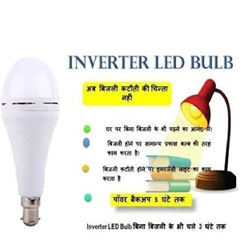Image of DAYBETTER 9 Watt Inverter Bulb LED Bulb Light Rechargeable Emergency, AC /DC Bulb Color White, B22 Cap, 1pcs | VD-S-27