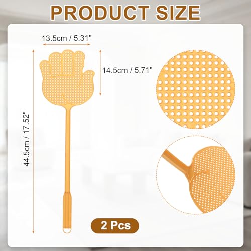 Matamoscas manual de plástico con mango largo para el control de insectos en interiores pack de 2 3