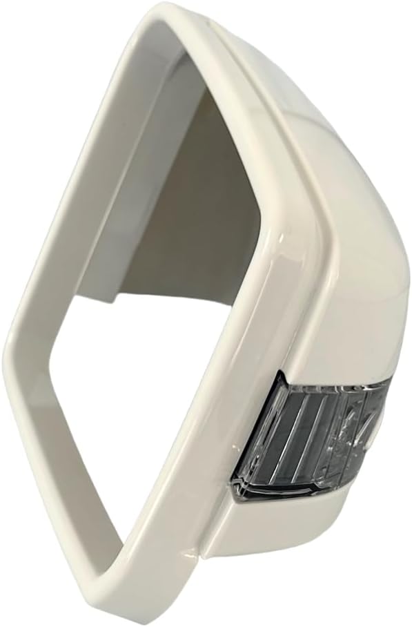 #2028 8th Gear White Right Passenger Side Mirror Cover with Turning Signal Compatible with Mercedes E300 E350 2008 2009 2010 2011 2012 2013 2014 2015 E 300 E 350