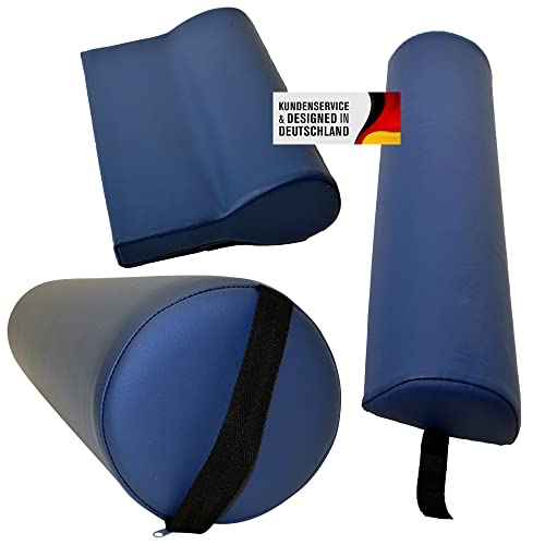 Juego de Accesorios de Masaje 3 Compuesto de 1 Rodillo Completo con Mango, 1 Rodillo de Almacenamiento, 1 cojín Cervical y 1 reposacabezas para la Camilla de Masaje Impermeable en Color Azul Paloma Cover