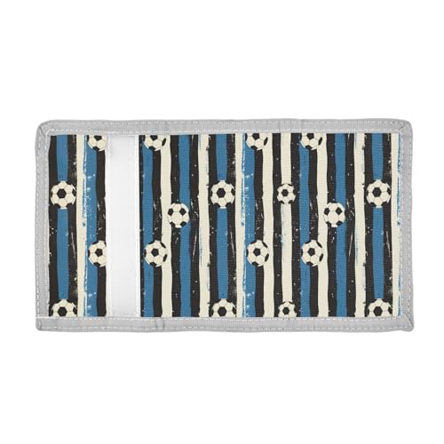 ALAZA Kids Wallets for Boys Girls Toddler Trifold Wallet Children Small Soccer Stripes with Zipper Coin Pocket2