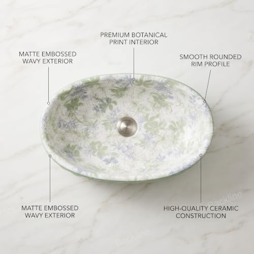 Image of Backline 20x13.5x5.5 Inches Table Top Wash basin | Basin for Bathroom | Countertop Bathroom Basin For Restaurant /Dining Hall /Living Room (Light Green)