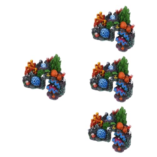 Mipcase 4pièces Ornement De Réaliste pour Aquarium Décoration pour Réservoir De Poissons Accessoire Ajout Naturel Aquarium
