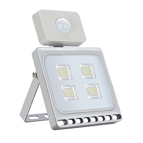 20W 1600LM Foco LED con Sensor de Movimiento Proyector LED para Exteriores 6500K Iluminación Exterior Foco con Detector Blanco Frio para Patio, Patio de Juegos, Cancha de Baloncesto Cover