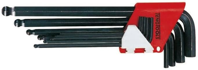 Teng Tools 9 Piece Metric Ball Point Hex Key/Allen Wrench Set (1.5mm - 10mm) - 1479MM, Silver