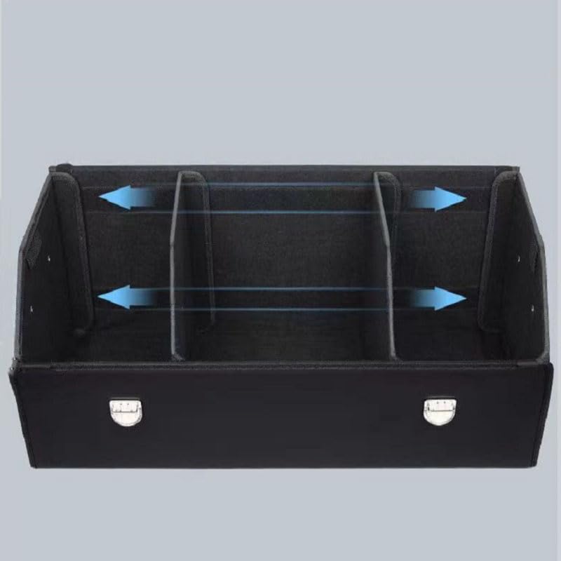 Leren Opbergdoos voor de Kofferbak voor Volvo V70 V90 XC90 XC70, Opbergruimte Opvouwbare Bagage-Organizer voor de Achterbak van de Auto, Accessoires de Auto,A/Black-beige