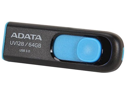 A-Data Memory Flash AUV128-64G-RBE 64GB USB3.0 Flash Drive UV128 (R90 W40) Black/Blue Retail
