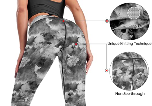 Cerburny Women's Athletic Workout Leggings High Waisted 4-Way Stretch Yoga Pants Running Exercise Tie Dye Pants2