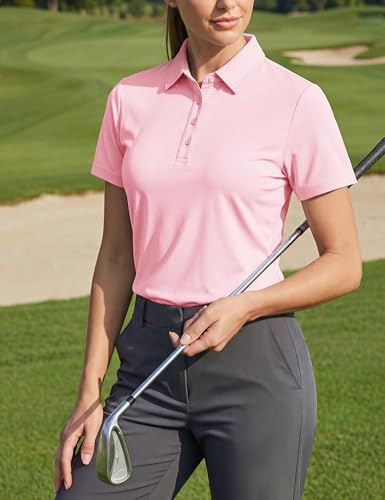 Image of TACVASEN Women's Golf Polo Shirts Short Sleeve UPF 50+ Sun Protection Golf Shirts for Women Quick Dry Collared Polos
