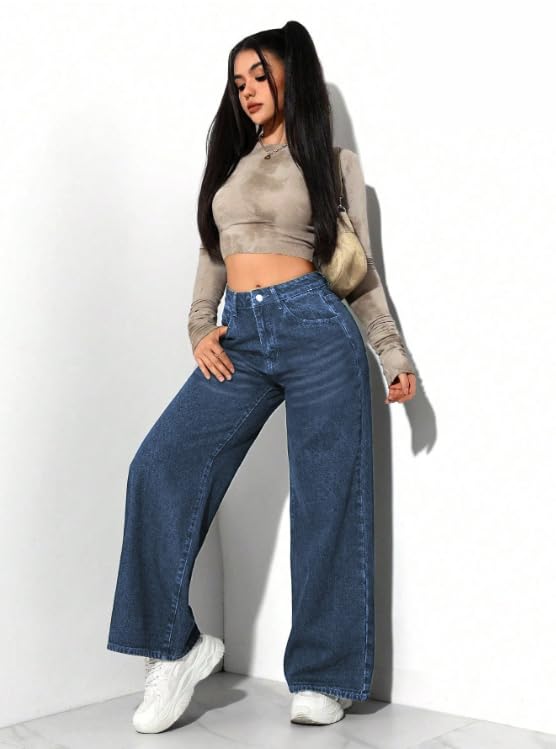 Image of Ben Martin Baggy Jeans for Women || Women,s Loose Jean Pants || Oversized Jean's for Women's || Wide Leg Jean,s for Woman || Casual Jins for Woman's || Loose Jin Pant for Woman,s 3-BM-JJ33