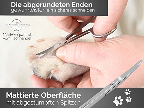 Pfotenschere Kleine Fellschere Hundeschere 9 cm Hunde Haarschere Silber