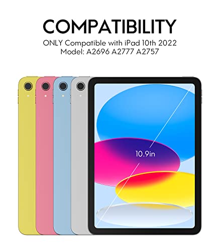 Chesona Touchpad Ipad 10Th Generation Case With Keyboard (10.9", 2022), 7 Color Backlight, Multi-Touch Trackpad, Flip Stand With Pencil Holder, 2 Bluetooth Channels, Black #TOP1