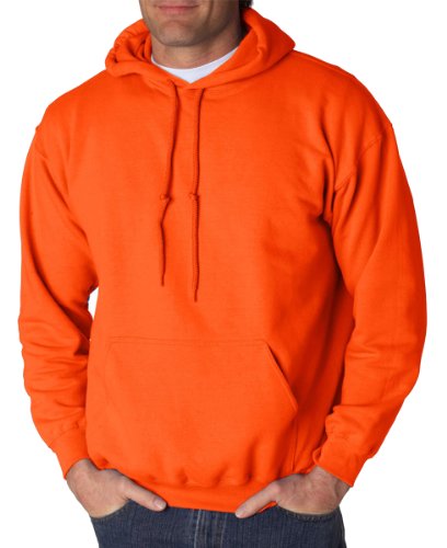 Image of Gildan Men's Heavy Blend Drawcord Hooded Sweatshirt, Safety Pink