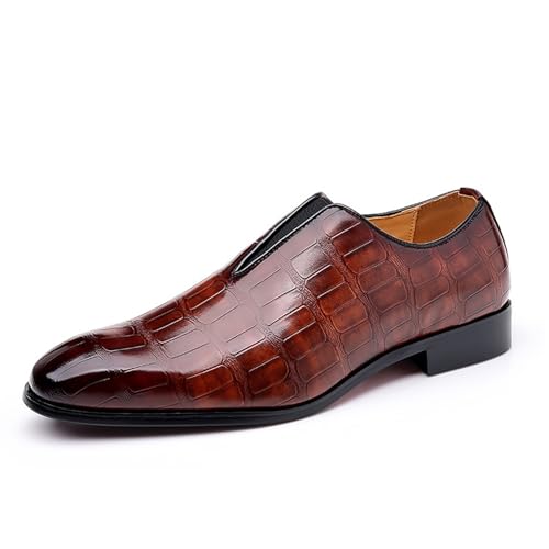 Mens Checkered Pattern Slip On Loafers Comfortable Dress Casual Shoes Driving Prom Party Wedding Business Smoking Slippers