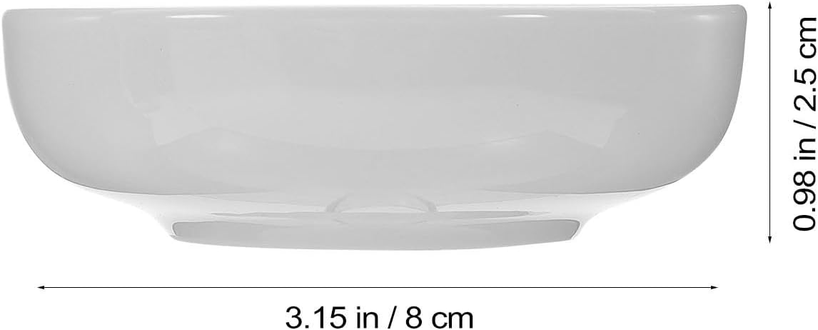 Alipis 6pcs White Ceramic Small Dipping Plates Stackable and Dishwasher Safe round Seasoning Dishes for Outdoor Camping and Barbecue Serving Soy Sauce and Snacks