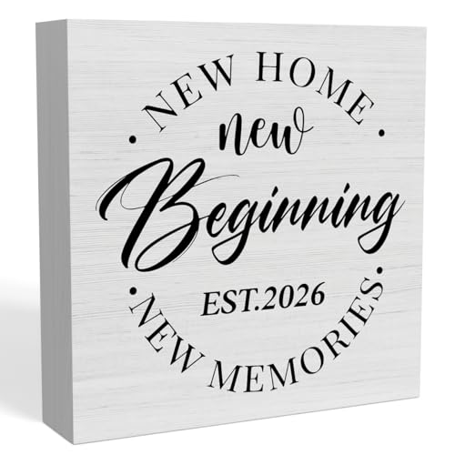2026 Housewarming Gift Home Sweet Home Sign New Home Gifts Ideas Closing Gifts for Home Buyers New Homeowner Hostess 5 x 5 inch