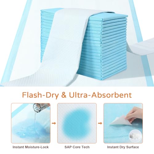 Image of Extra Large Dog Pee Pads 31x47 40 Count Heavy Duty Absorbent Puppy Pad | 6-layer super absorbent, Leak-proof, Wee wee pads, Big dogs, Multi-pet homes, Heavy duty protection, Against spills & odors