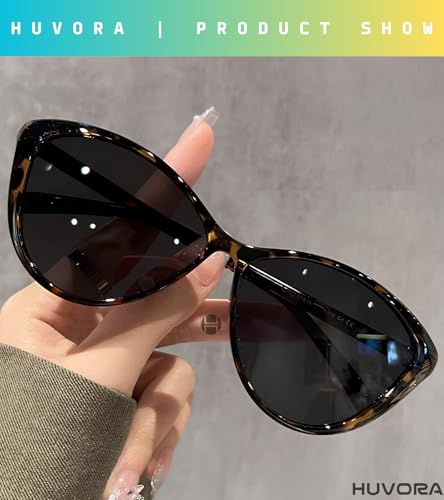 Image of WAVE Cat Eye UV400 Protection Sunglasses for Women Stylish - Chic UV Protected Retro Woman Shades - Korean Designer Trendy Branded Metal Hinge Frame - Cateye Goggles