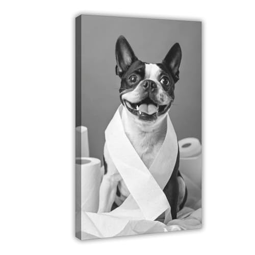 Poster Boston Terrier pour salle de bain | Déco murale salon 50x75 cm