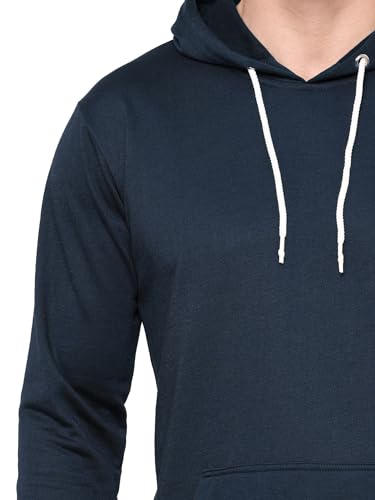 Image of TQH Men's Cotton Blend Fleece Solid Hooded Neck Sweatshirt