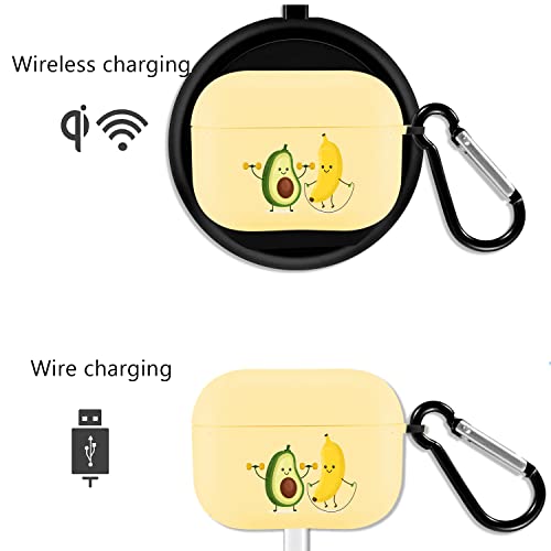 Banana Avocado Case Compatible With Airpods Pro Yellow Soft Tpu, Supports Wireless Charging Shockproof Protective Cover For Airpods Pro #TOP3